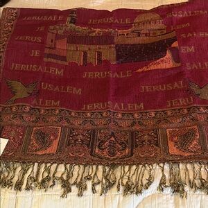Elegant Maroon and Gold Scarf